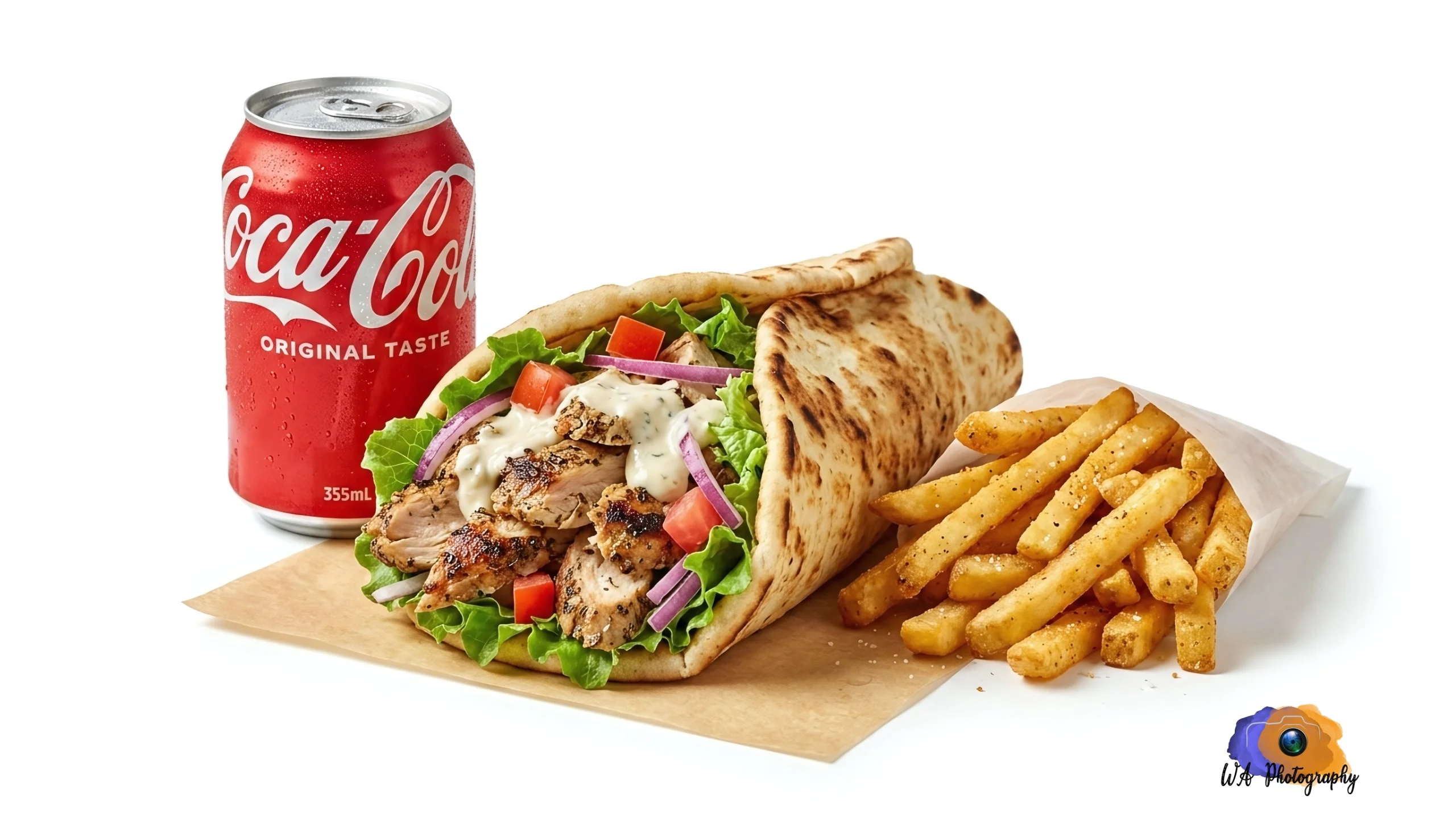 Chicken Donair Combo - Chicken donair, fries, and a drink at Simon King Donair Edmonton